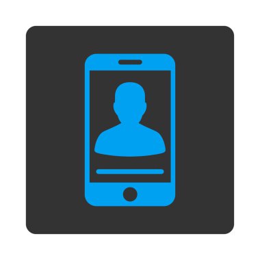 Hareketli kişi yuvarlak kare düğme