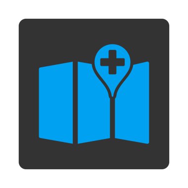 Tıbbi harita yuvarlak kare düğme