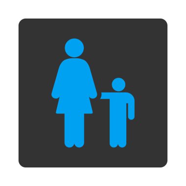 Anne oğlu ile yuvarlak kare düğme