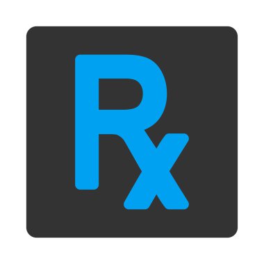 Reçete sembolü kare düğme yuvarlak