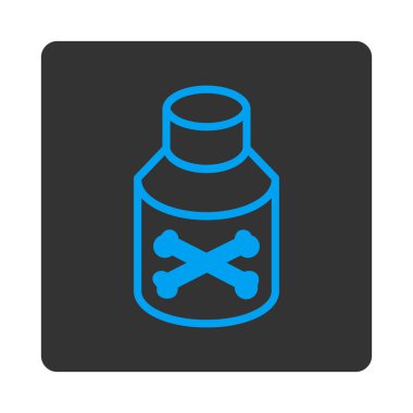 Zehirli Şişe Yuvarlak Kare Düğmesi