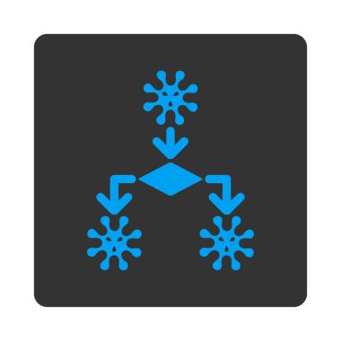 Virüs üreme yuvarlak kare düğme