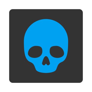 Kafatası yuvarlak kare düğme