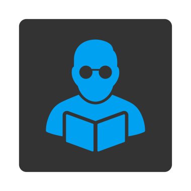 Öğrenci okuma kitabı yuvarlak kare düğme