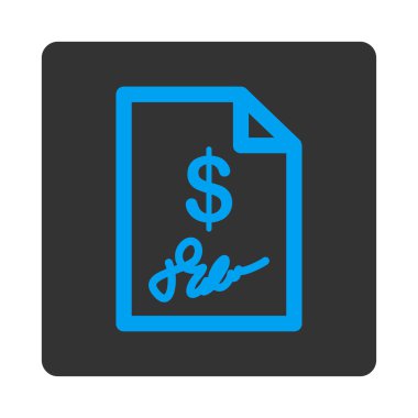 İmzalanmış fatura yuvarlak kare düğme