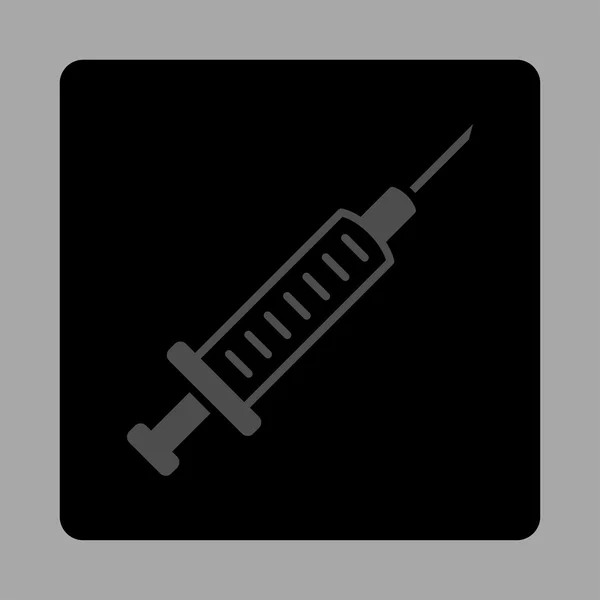 Syringe Rounded Square Button — Stock Vector