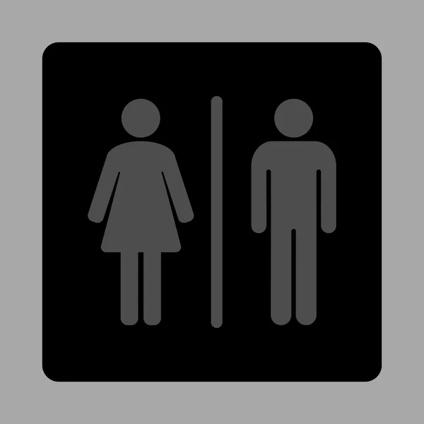 Туалети Закруглена квадратна кнопка — стоковий вектор