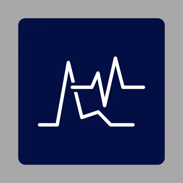 Ecg Pulsante quadrato arrotondato — Vettoriale Stock