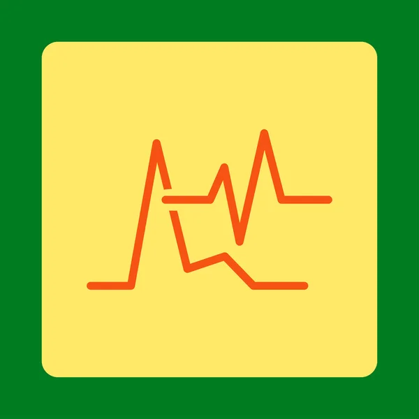 Botón cuadrado redondeado Ecg — Vector de stock