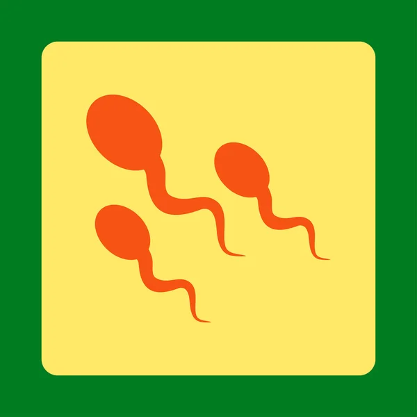 Sperma lekerekített négyzet gomb — Stock Vector