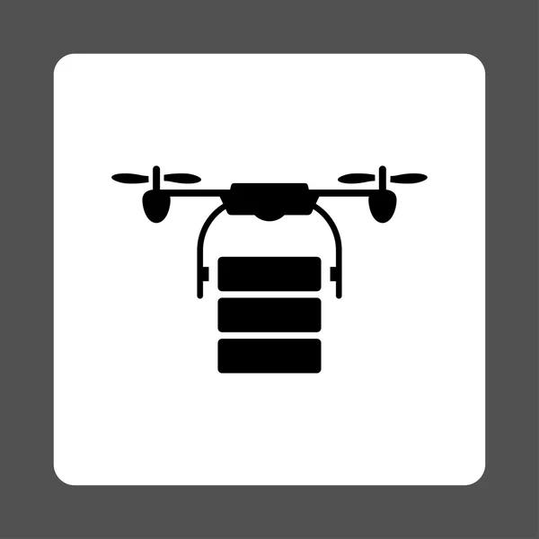 貨物ヘリコプター角丸四角形] ボタン — ストックベクタ