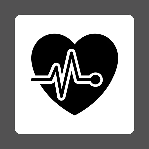 Corazón gráfico redondeado botón cuadrado — Vector de stock