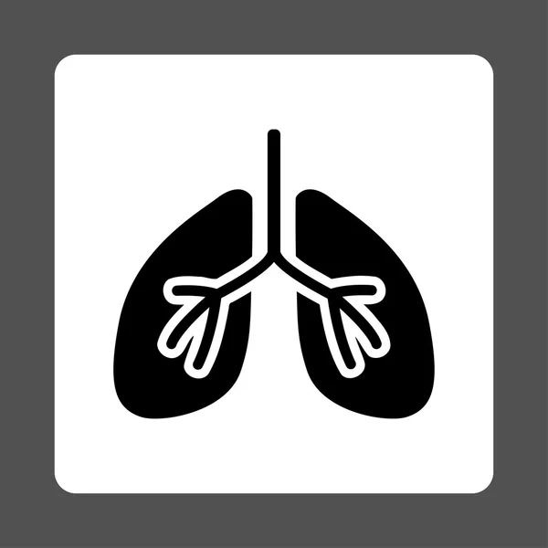 Pulmones redondeados Botón cuadrado — Archivo Imágenes Vectoriales