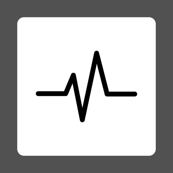 Zaokrąglony przycisk kwadratowy Ecg — Wektor stockowy