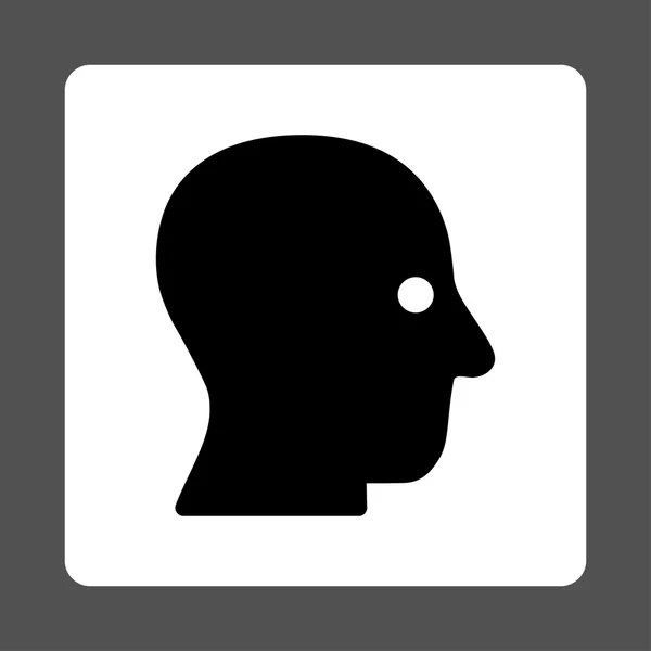 Botón cuadrado redondeado cabeza silenciosa — Archivo Imágenes Vectoriales