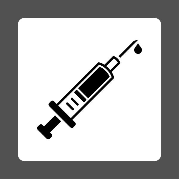 Bouton carré arrondi de vaccination — Image vectorielle