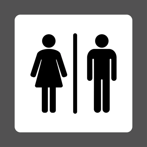 WC afgerond vierkante knop — Stockvector