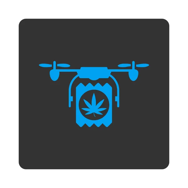 Pharmaceutical Air Copter Delivery Rounded Square Button — Wektor stockowy