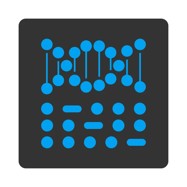 Γονιδίωμα κώδικα στρογγυλεμένο τετράγωνο κουμπί — Διανυσματικό Αρχείο