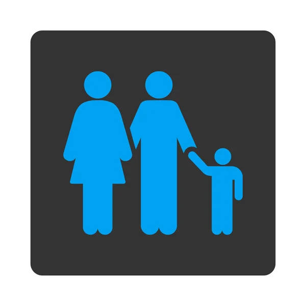 Rodina zaoblené čtvercové tlačítko — Stockový vektor