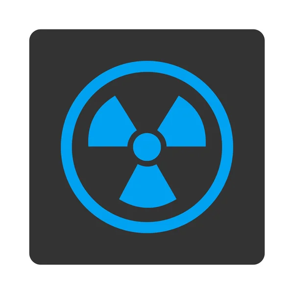 Radyasyon Tehlike Yuvarlak Kare Düğmesi — Stok Vektör