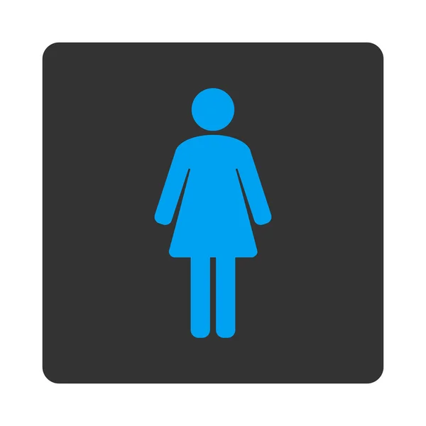 Kobieta zaokrąglony kwadrat przycisk — Wektor stockowy
