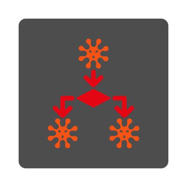 Enfeksiyon çoğaltma yuvarlak kare düğme