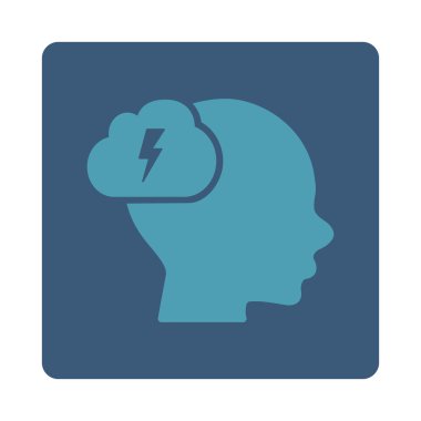 Düşünme yuvarlak kare düğme