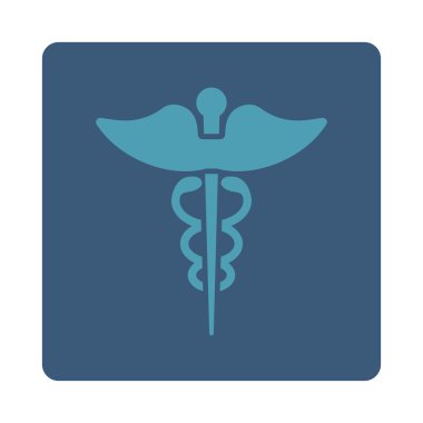 Caduceus yuvarlak kare düğme