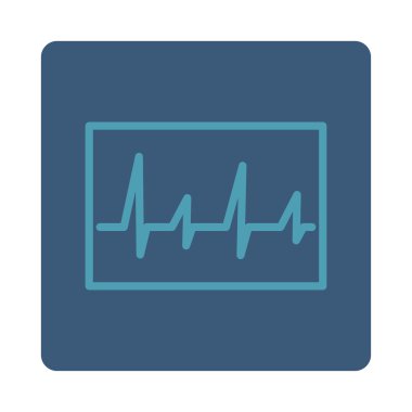 Kardiyogram yuvarlak kare düğme