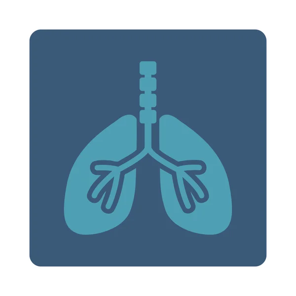 呼吸システムの丸みを帯びた正方形ボタン — ストックベクタ