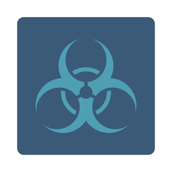 Biohazard symbool afgerond vierkante knop — Stockvector