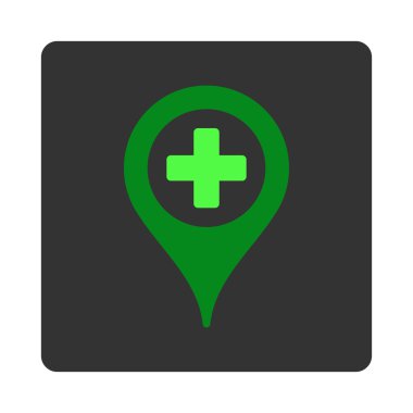 Hastane harita işaretçi düz düğme