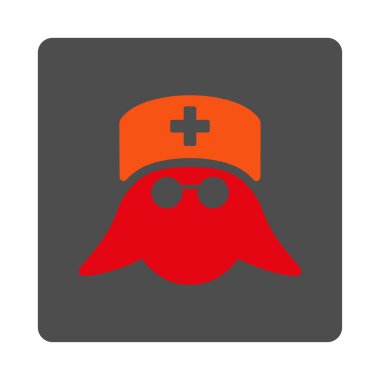 Tıbbi hemşire kafa düz düğme