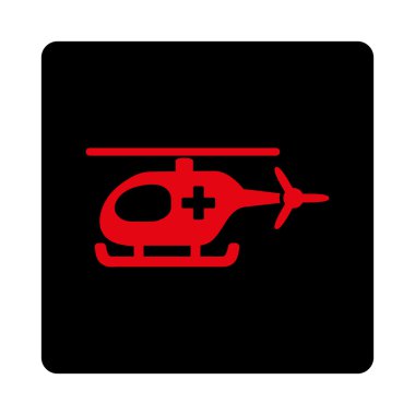 Ambulans helikopter düz düğme