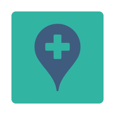 Klinik harita işaretçi düz düğme