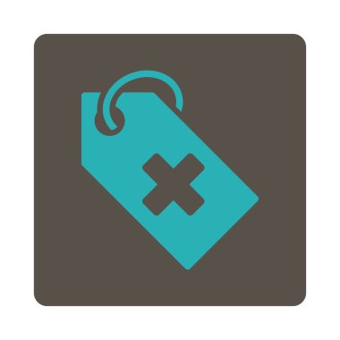 Hastane etiket düz düğmesi