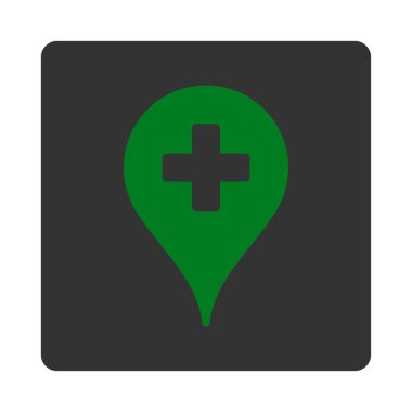Hastane harita işaretçi düz düğme