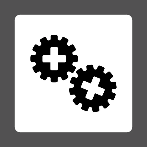 Medical Gears Flat Button — Stock Vector