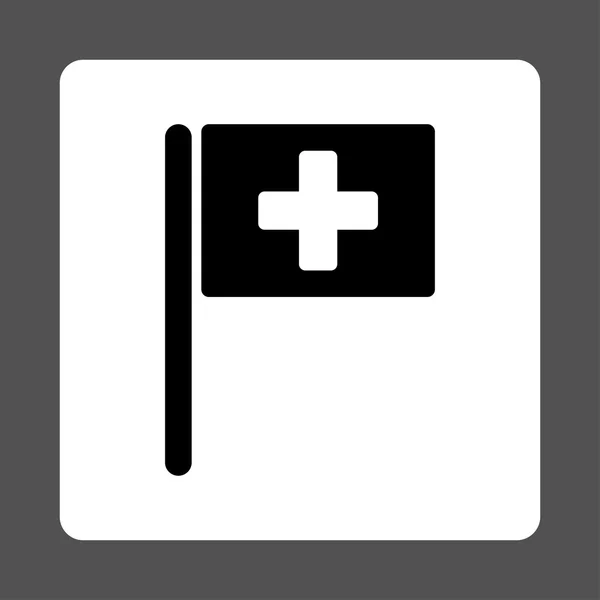 Bandera del hospital Botón plano — Archivo Imágenes Vectoriales