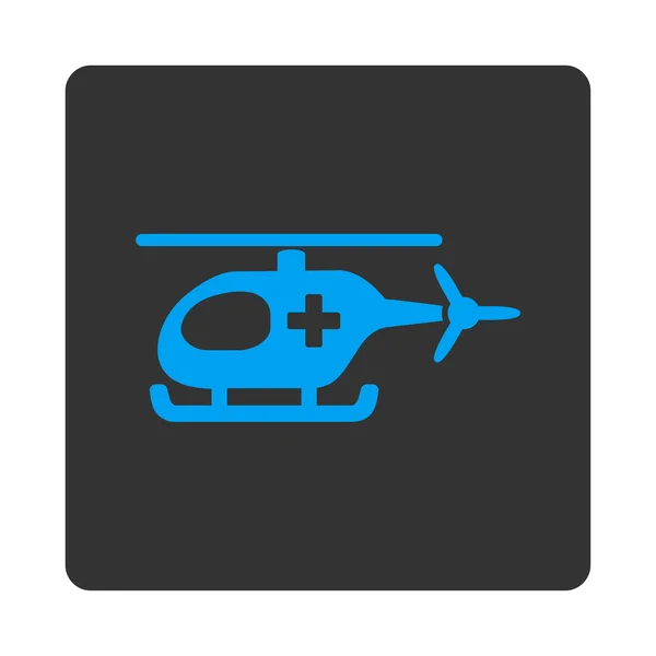 Ambulance Helicopter Flat Button — Stock Vector