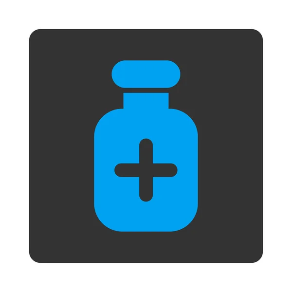 Medication Bottle Flat Button — Stock Vector