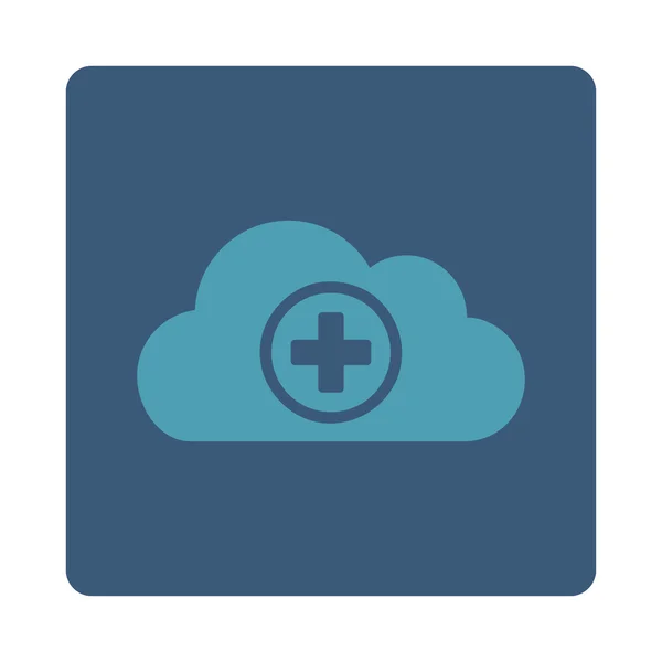 Healthcare Cloud Flat Button — Stock Vector