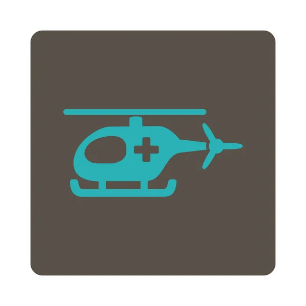 Mentő helikopter lapos gomb — Stock Vector