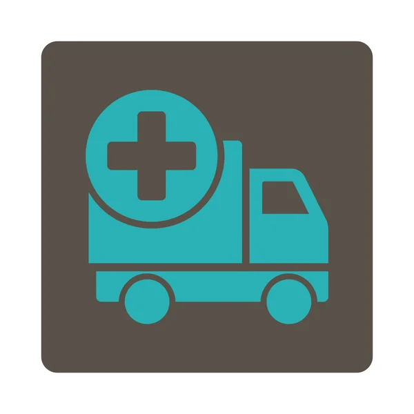 Medical Shipment Flat Button — Stock Vector