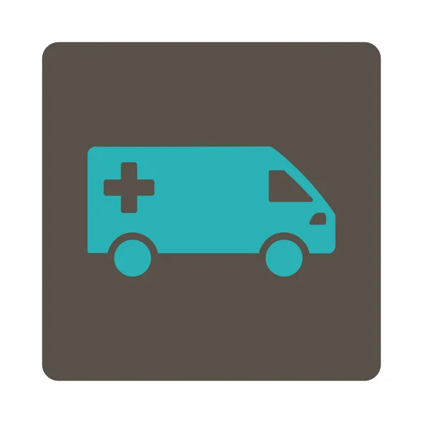 Ambulance Van Flat Button — Stock Vector