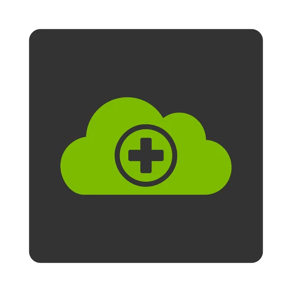 Healthcare Cloud Flat Button — Stock Vector