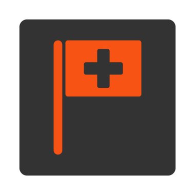 Hastane bayrak düz düğmesini