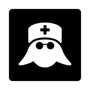 Tıbbi hemşire kafa düz düğme