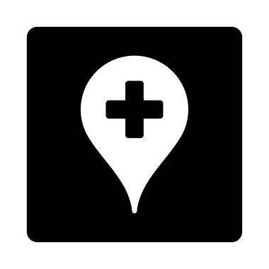 Hastane harita işaretçi düz düğme